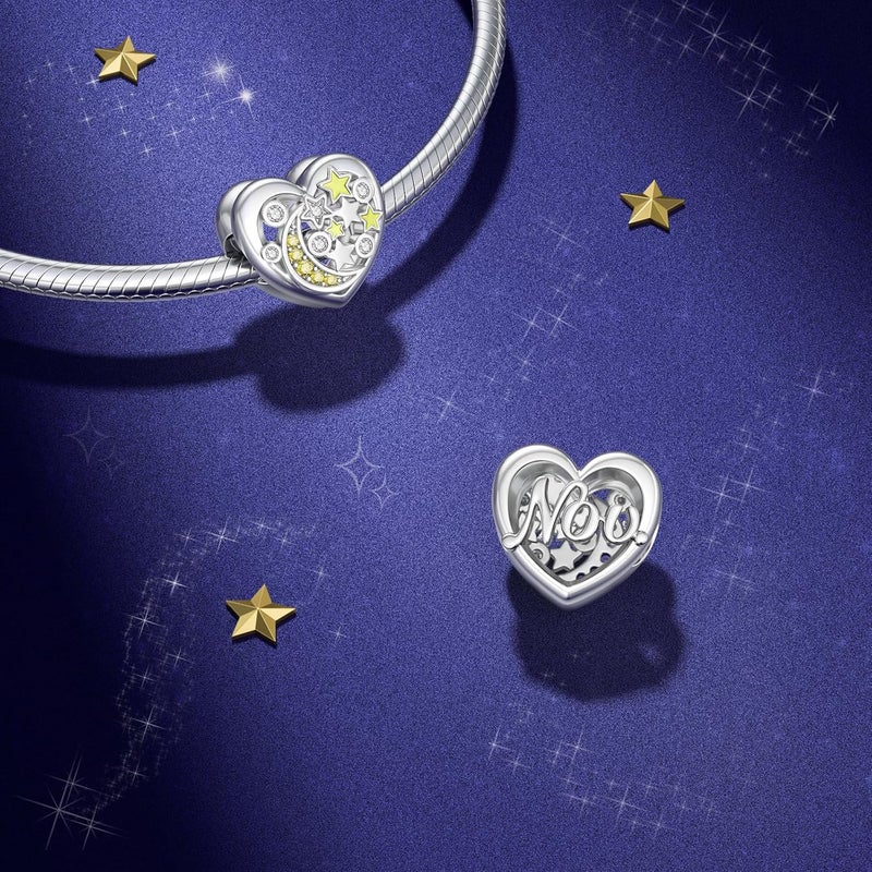 DALARAN Birthstone Charms for Charms Bracelet 925 Sterling Silver Heart Bead Happy Birthday Charms for Women - Image 3